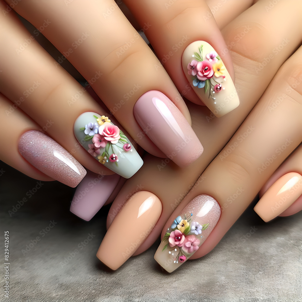 Hands showing manicure, women's manicure Hands showing manicure, women's manicure