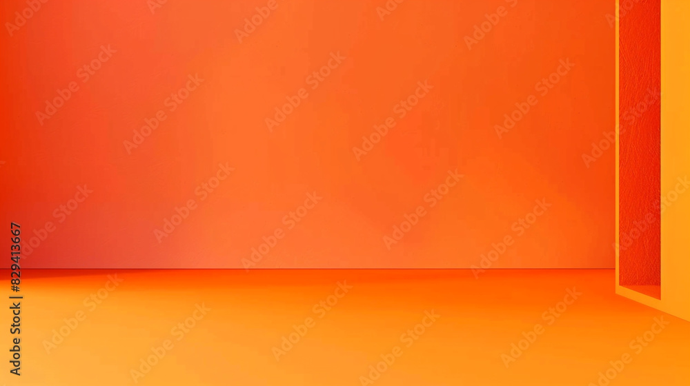 A bright tangerine backdrop with a solid color.