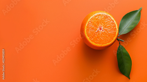 A bright tangerine backdrop with a solid color.