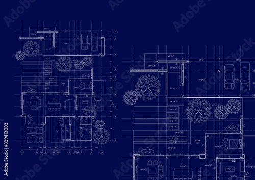 Floor plan designed building on the drawing.