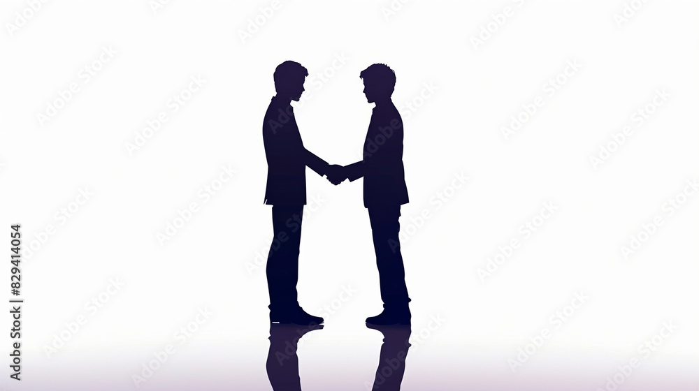 握手するビジネスマンのシルエット21