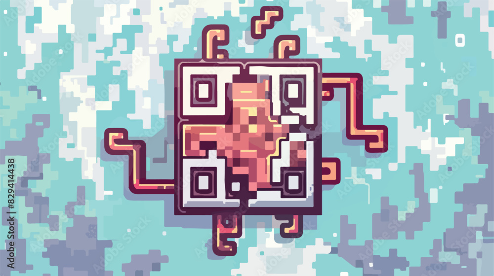 Qr code sample for scanning icon on light background.