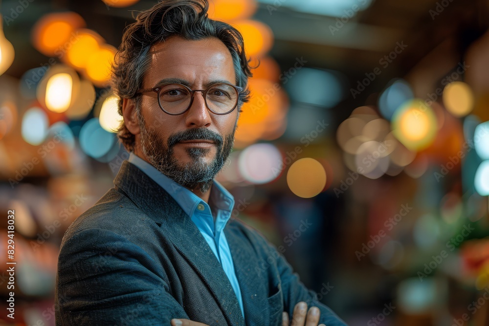 A striking and empowering photograph of bank manager created with Generative AI technology A striking and empowering photograph of bank manager created with Generative AI technology