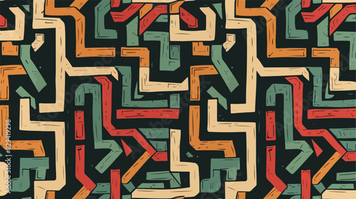 Seamless pattern. Labyrinth. Vector illustration Cart