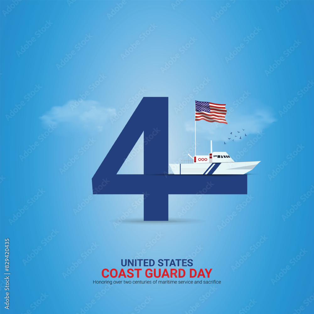 creative ads Coast Guard Day. Coast Guard Day. Coast Guard Design Poster, August 4. Important day