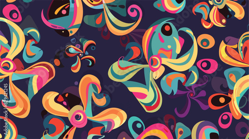 Seamless pattern with spinners. Colorful vector illustration