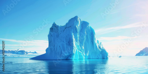 Large Pale Blue Iceberg Standing Majestically in Calm Arctic Waters