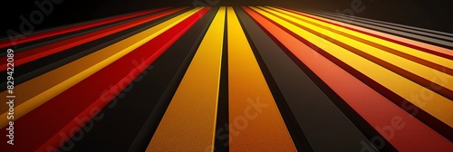 Wallpaper Mural red and black, yellow  three-dimensional striped background, black background aspect ratio 3:1, for banner, landing page, website Torontodigital.ca