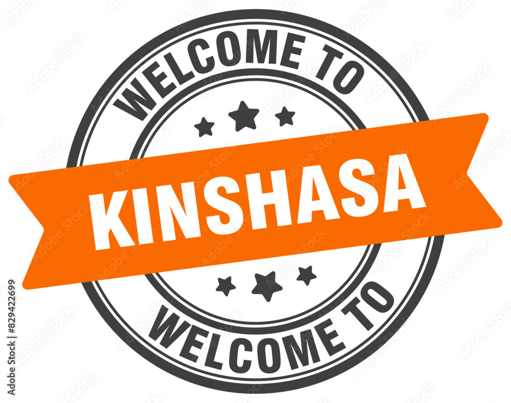 Obraz premium Welcome to Kinshasa stamp. Kinshasa round sign