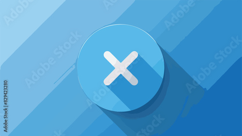 Simple blue round minus button outline icon. Flat designs photo