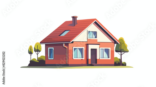 Simple color house. Modern flat vector illustration illustration