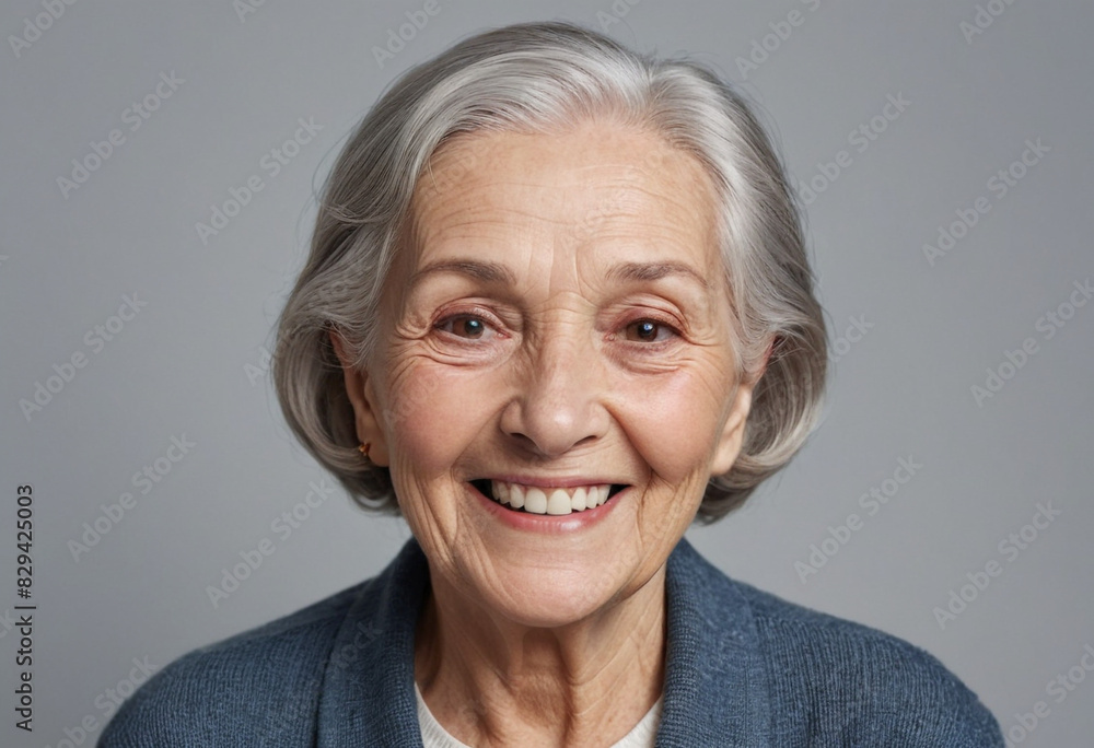 portrait view of a regular happy smiling old woman , ultra realistic, candid, social media, avatar image, plain solid background portrait view of a regular happy smiling old woman , ultra realistic, candid, social media, avatar image, plain solid background