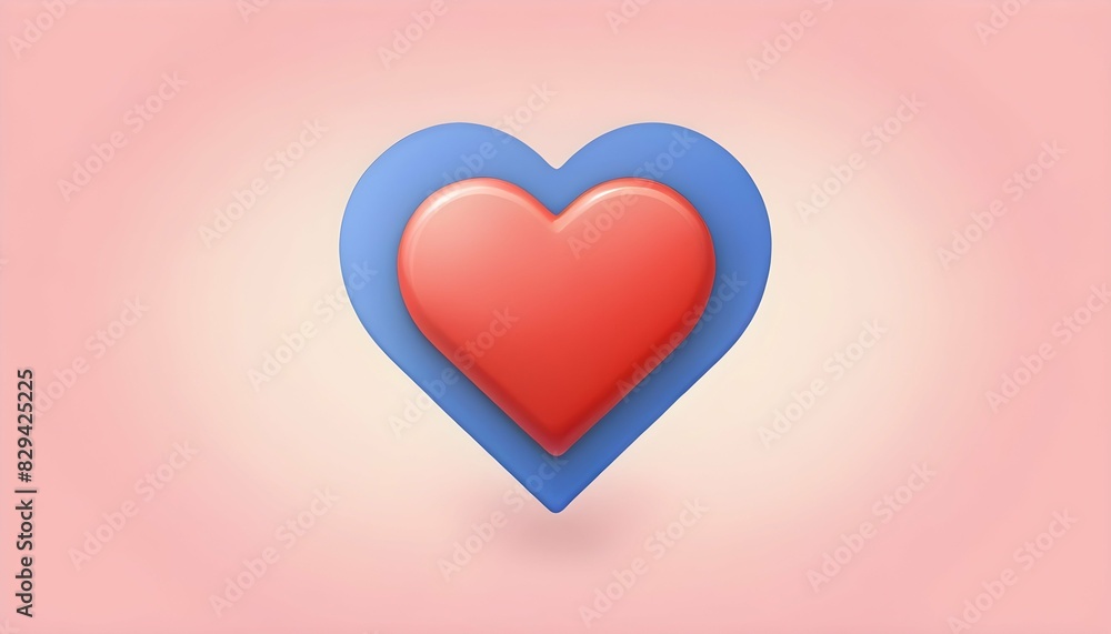 A heart icon indicating favorite or liked items upscaled 3