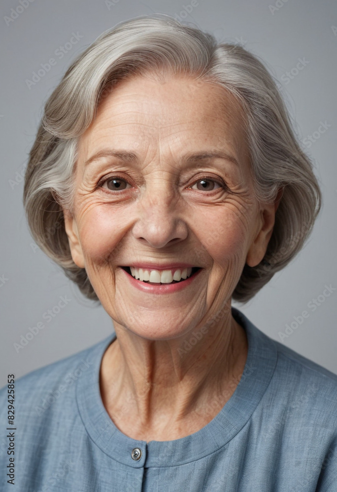 portrait view of a regular happy smiling old woman , ultra realistic, candid, social media, avatar image, plain solid background portrait view of a regular happy smiling old woman , ultra realistic, candid, social media, avatar image, plain solid background
