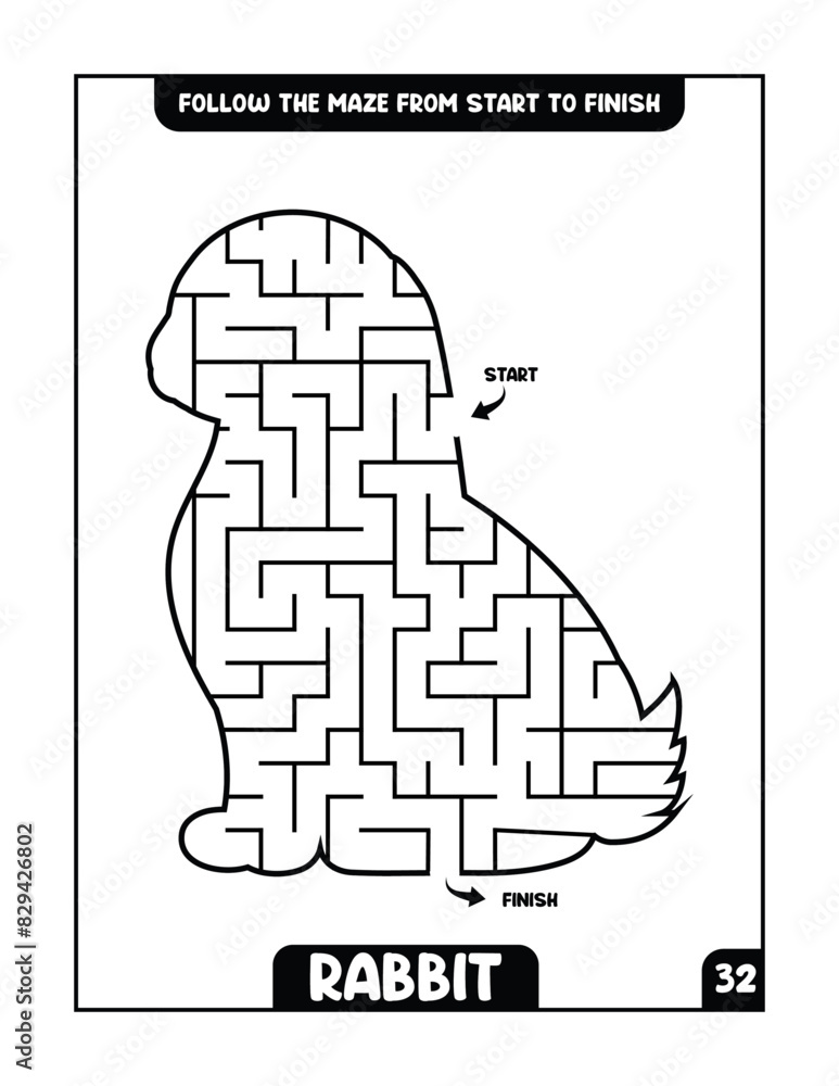 rabbit maze book for kids