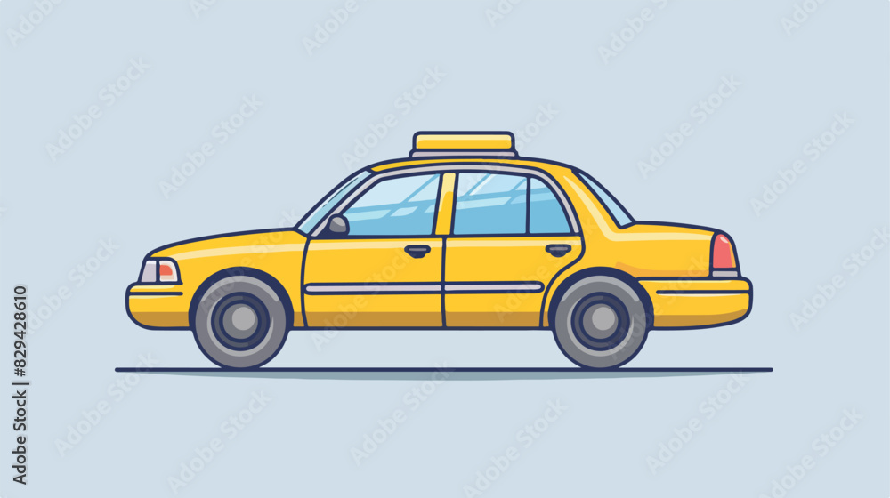 Taxi icon on light background. Taxi service yellow si