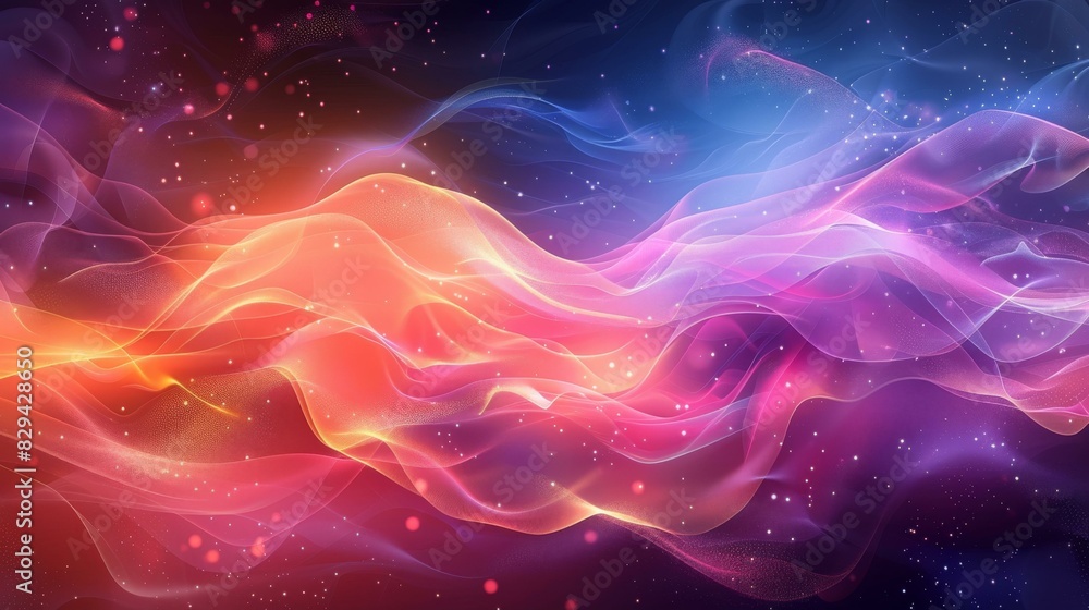 Iridescent Nebula: Cosmic Energy Flow