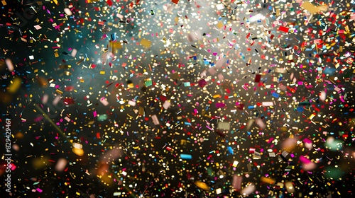 Confetti blanc cotillons sur explosion fond cotillion blasting fireworks customization jet particle party title prize reception first announcement presentation spark gold gilt mone.