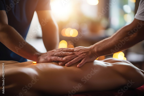 Wallpaper Mural Instructor Teaching Massage Techniques and Hand Placement for Therapy. Generated by AI Torontodigital.ca