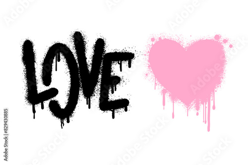 awesome graffiti love. vector illustration.