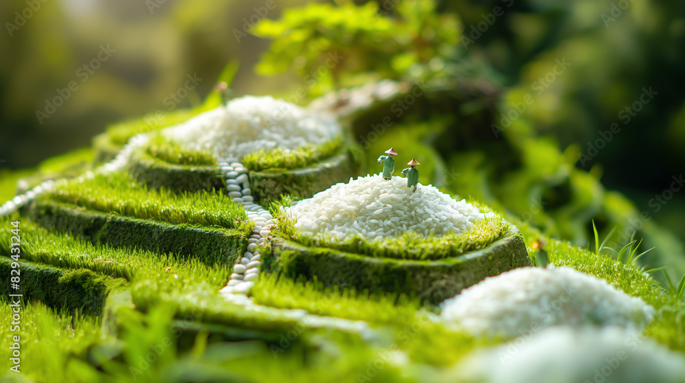 Picture of rice field with rice grains Agricultural miracle Picture of rice field with rice grains Agricultural miracle
