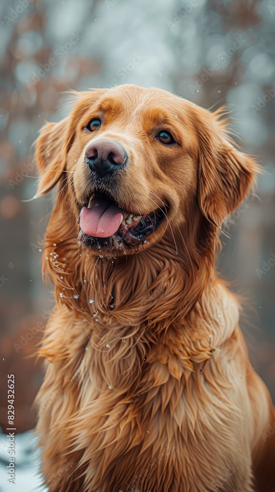Playful Golden Retriever Puppy Enjoying Outdoor Day Playful Golden Retriever Puppy Enjoying Outdoor Day