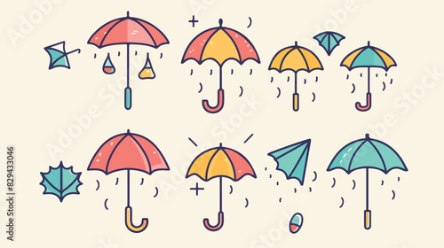 Umbrella icon on light background. Water protection style
