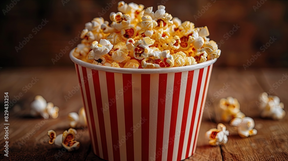 Vibrant Red & White Striped Popcorn Cup - A Snack Time Delight Vibrant Red & White Striped Popcorn Cup - A Snack Time Delight