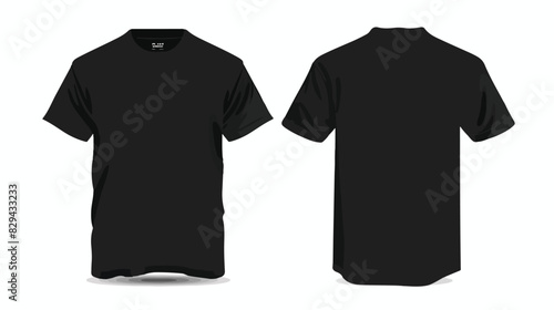 Unisex black tshirt template isolated on white background