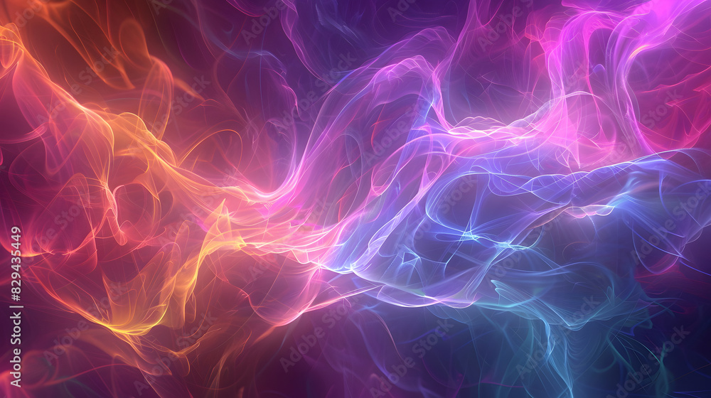 Abstract neon fractal texture background. Generative AI. Abstract neon fractal texture background. Generative AI.