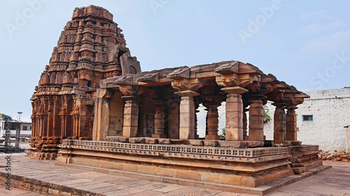 Carved Yallamma Devi Gudi Temple  Built by Chalukya Dynasty  Badami  Baglkot  Karnataka  India.