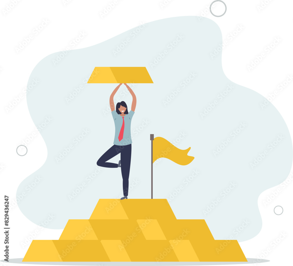 Gold investment, safe haven in financial crisis or wealth management and asset allocation.flat vector illustration. Gold investment, safe haven in financial crisis or wealth management and asset allocation.flat vector illustration.