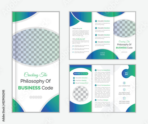 Modern and creative business trifold brochure design template