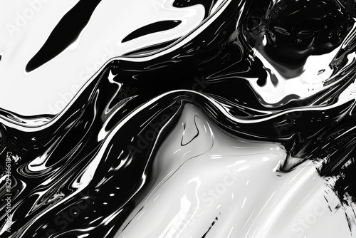 Close-up view of liquid silver flow creating a mesmerizing metallic texture, ideal for modern design elements.. Beautiful simple AI generated image in 4K, unique.