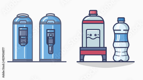 Water cooler icon on white background. Water dispence photo