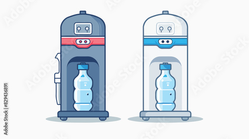 Water cooler icon on white background. Water dispence photo