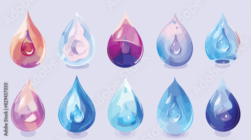 Water drop icon in neumorphism style. Icons for busin