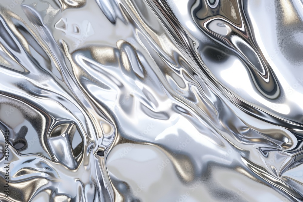 Abstract metallic liquid surface with wavy, reflective patterns. Smooth, shiny, fluid background with silver, chrome-like appearance.. Beautiful simple AI generated image in 4K, unique. Abstract metallic liquid surface with wavy, reflective patterns. Smooth, shiny, fluid background with silver, chrome-like appearance.. Beautiful simple AI generated image in 4K, unique.