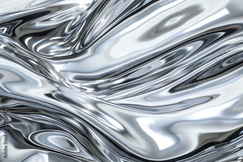 a close - up of a shiny silver metal surface, featuring a metal rod, a bolt, and a washer arranged. Beautiful simple AI generated image in 4K, unique.