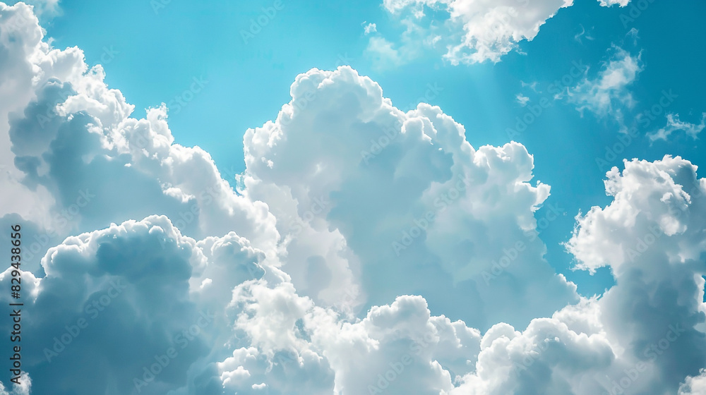 Beautiful white clouds on blue sky background. Blue summer sky with clouds, sky banner template. Beautiful nature scene with white fluffy clouds in the sunny day, Beautiful white clouds on blue sky background. Blue summer sky with clouds, sky banner template. Beautiful nature scene with white fluffy clouds in the sunny day,