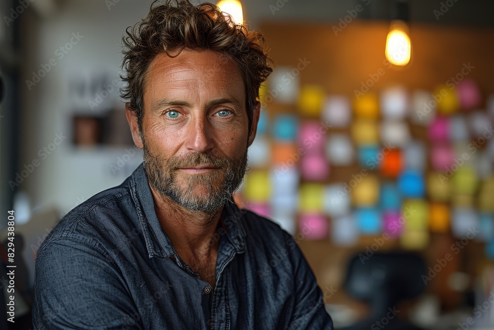 Obraz premium image of a man in an office created with Generative AI technology