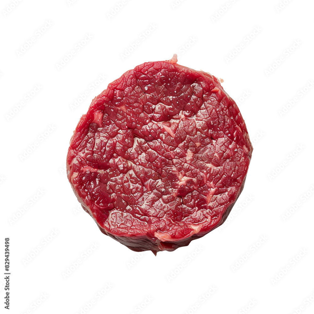 Obraz premium fast food hamburger beef patty and chicken isolated on transparent background
