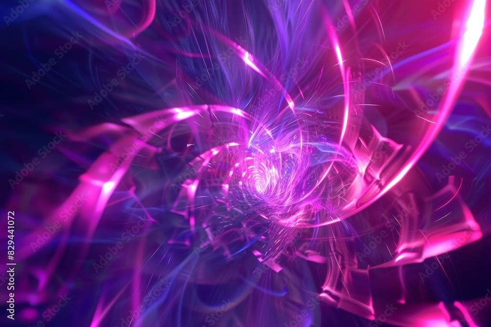 Obraz premium Science and Technology Concept, Atomic Structure with Nucleus - a Symbolic Image of Elementary Particle on Black Backdrop. Beautiful simple AI generated image in 4K, unique.