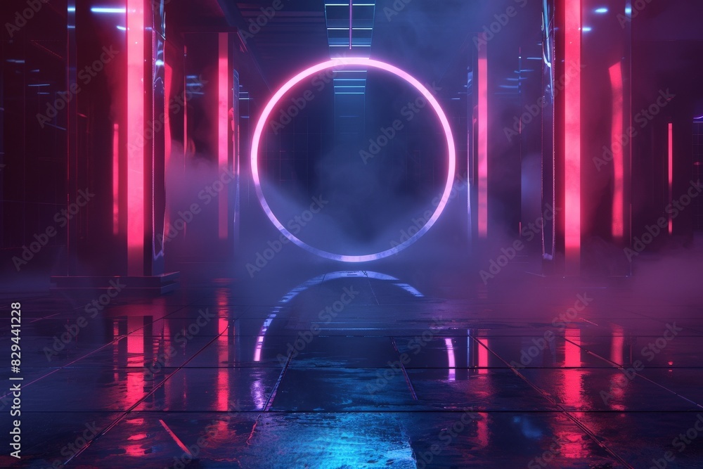 Obraz premium Abstract energy sphere with glowing bright particles, atom from energy scientific futuristic hi-tech background. Beautiful simple AI generated image in 4K, unique.