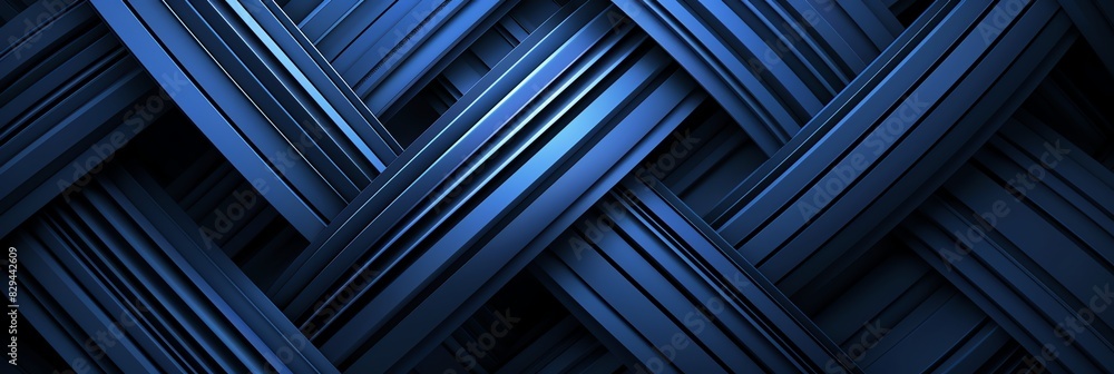 Regular blue and navy blue three-dimensional striped background, black background aspect ratio 3:1, for banner, landing page, website Regular blue and navy blue three-dimensional striped background, black background aspect ratio 3:1, for banner, landing page, website