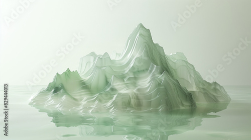 aminimalist painting from ancient China,Minimalism, large areas of white spacemountain shape,light green,Dragon Boat Festival	
