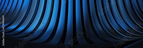 Regular blue and navy blue three-dimensional striped background  black background aspect ratio 3 1  for banner  landing page  website