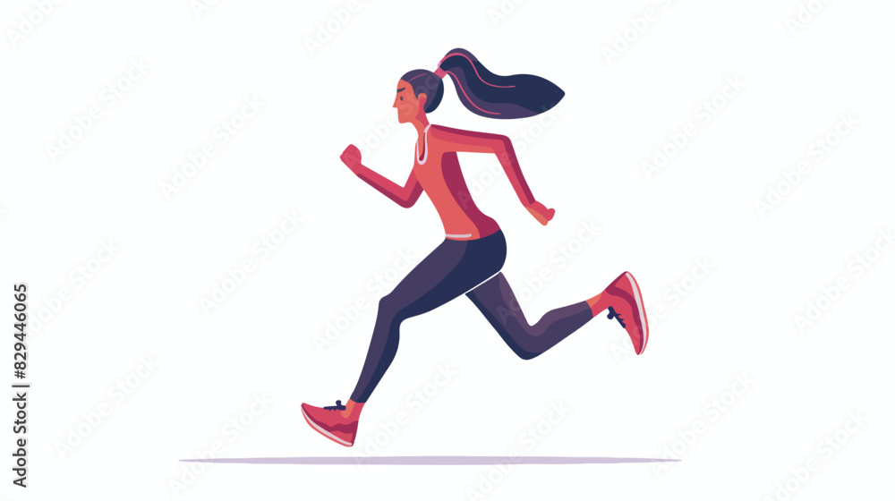 Woman running. Cardio workout. Training for marathon