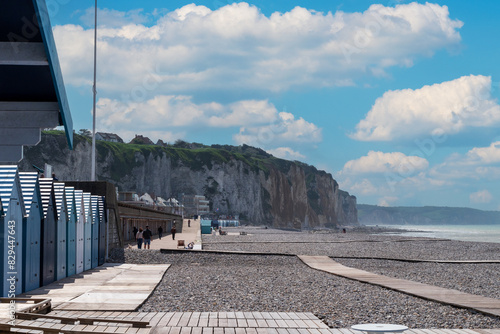 Dieppe, Beach and cliff in Dieppe . Normandy, France
