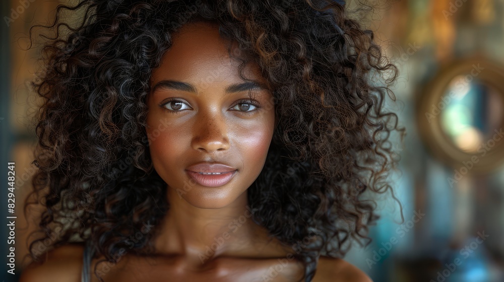 woman with long angular hair blowing out the curls, in the style of rich textures created with Generative AI technology woman with long angular hair blowing out the curls, in the style of rich textures created with Generative AI technology
